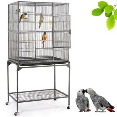 Wrought Iron Rolling Bird Cage with Wheels X3081