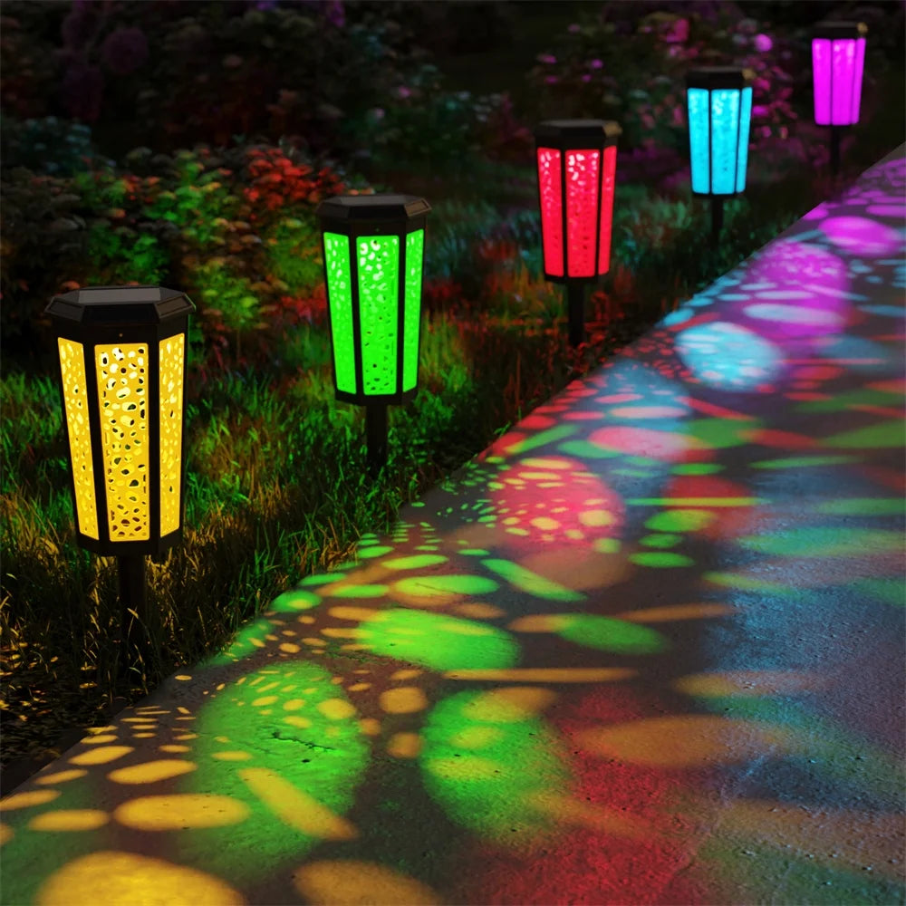 6 Pack Color Changing Solar Pathway Lights D82995