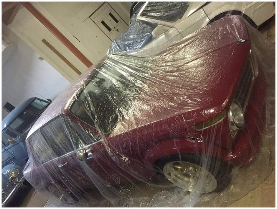 5 Pack Disposable Plastic Car Cover with Elastic Band Medium Size M3321