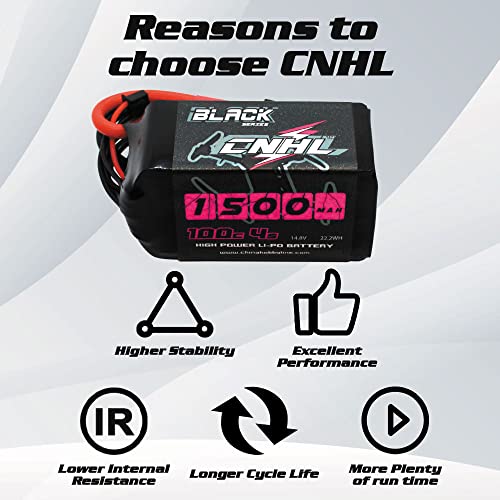 1500mAh 130C 4S Lipo Battery 14.8V with XT60 Plug (2 Packs) D190