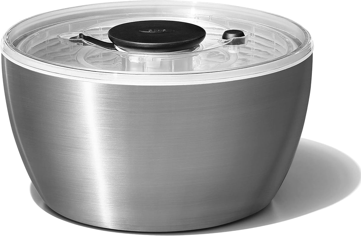 6.34 Qt Stainless Steel Salad Spinner J842945