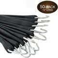 50 Pack Natural Rubber Tarp Straps with Metal S-Hooks Q819