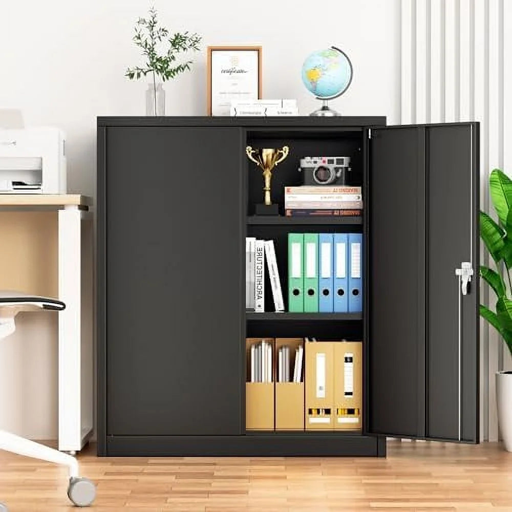Locking Steel Cabinet with Doors and Shelves G130947