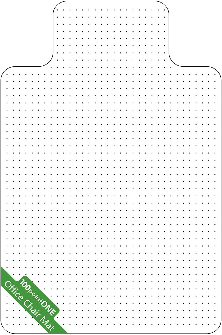 Transparent Thick Chair Mats for Carpet with Grippers (53'' x 45'' with Lip) D1354