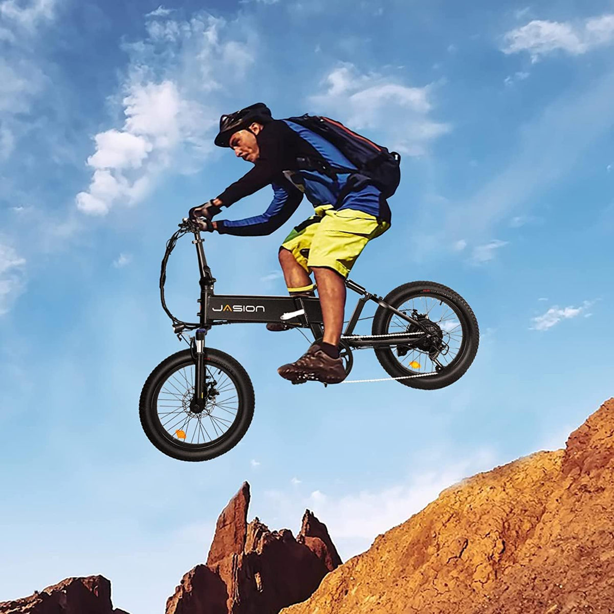 Electric Bike, 500W Motor, 26MPH Max Speed, 48V 10AH Removable Battery, 20" Fat Tire, Dual Shock Absorber, Shimano 7-Speed T395