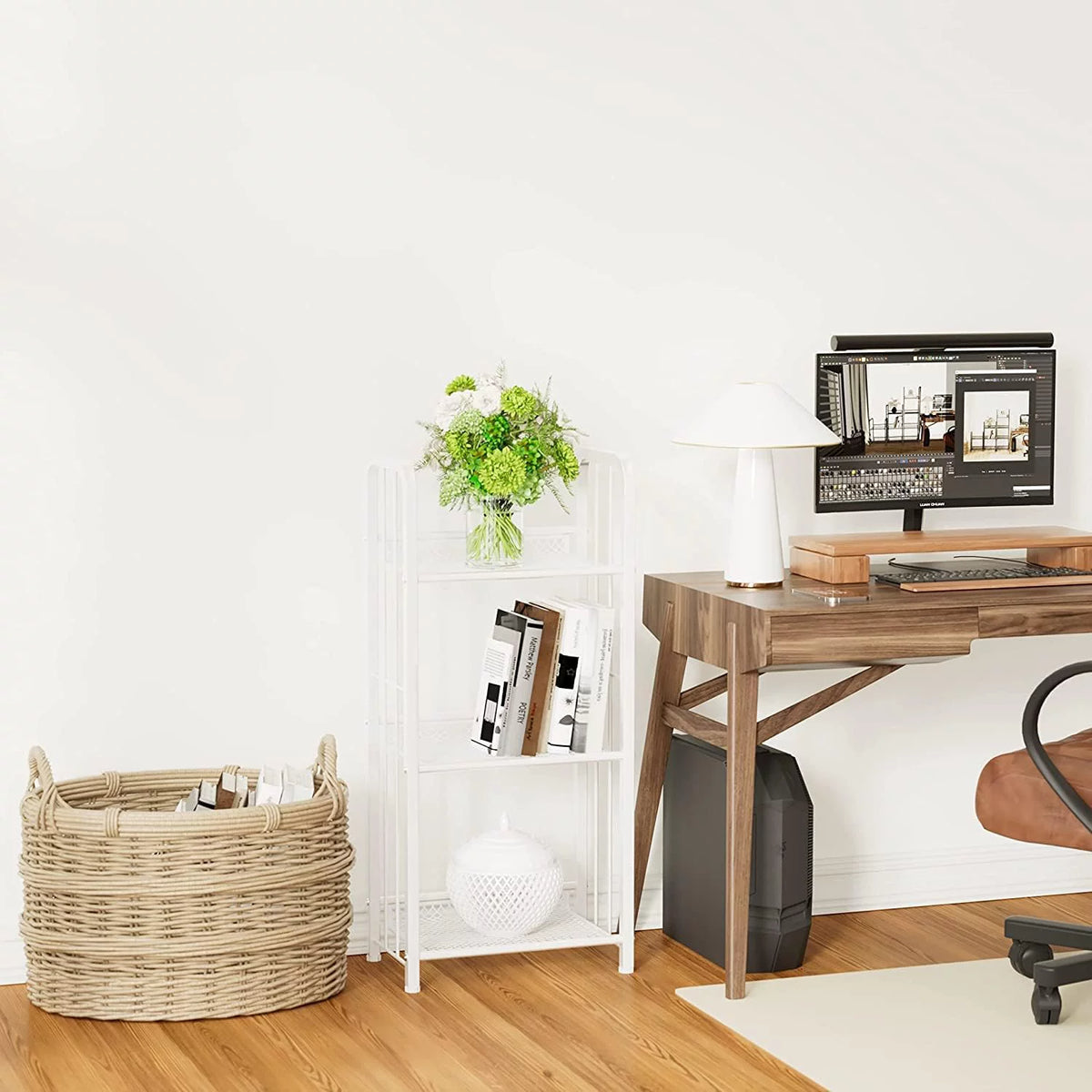White 3 Tiers Bookshelf Storage Shelf X268