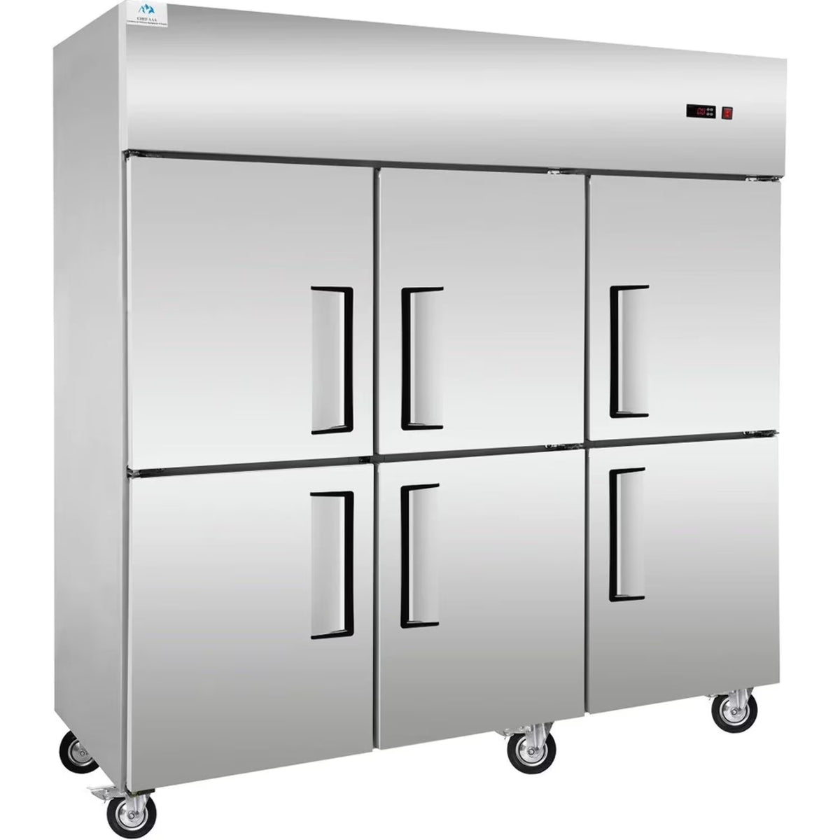 72 Dual Zone Reach-In Refrigerator and Freezer with 6 Solid Half Doors C6944