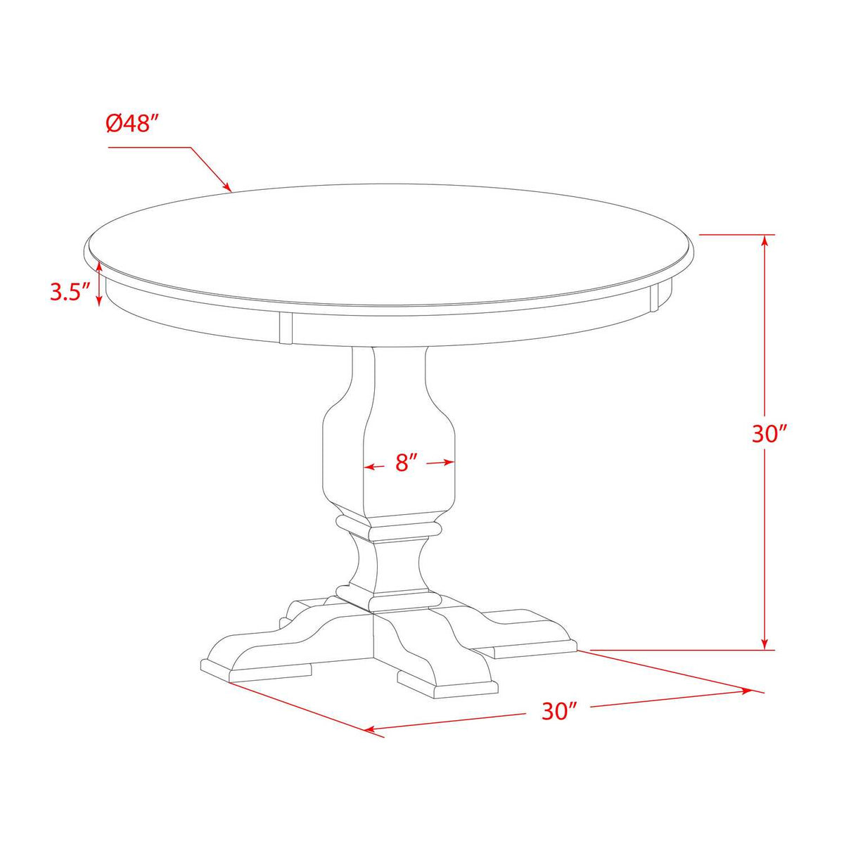 5-Piece Wood Dining Set U133