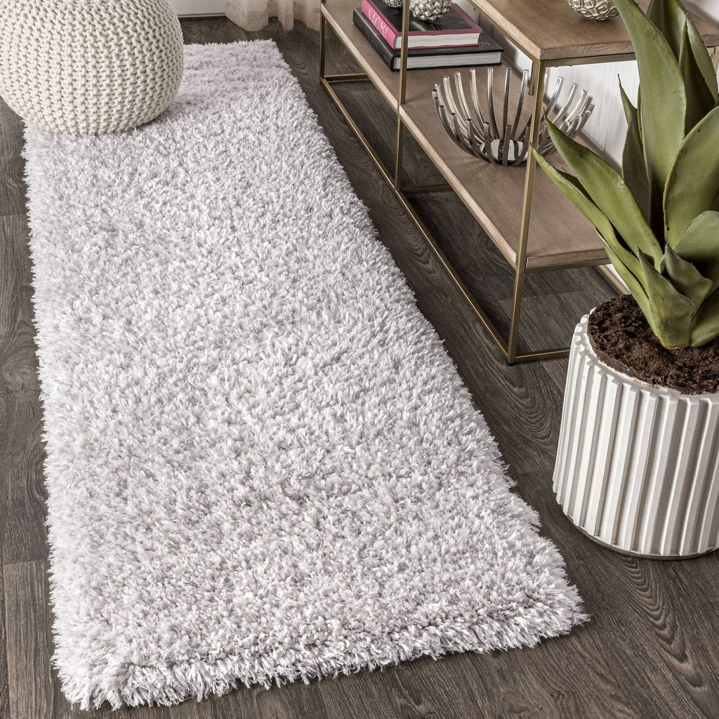 Gray Polyester Shag Runner F88383