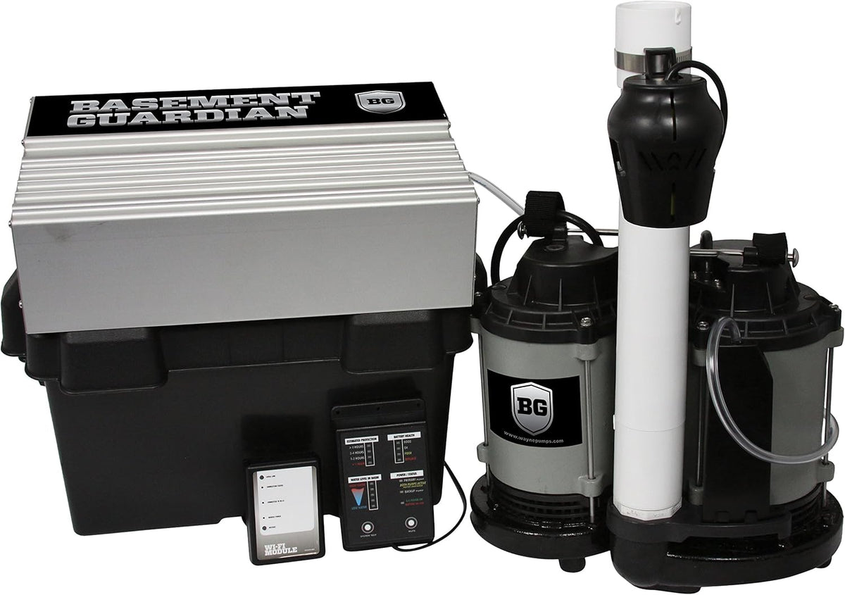 1/2 HP Sump Pump with Vertical Float Switch and 12 Volt Battery Back Up O173000