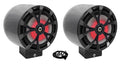 8" LED 900w 360° Swivel Black Aluminum Boat Speakers U20820