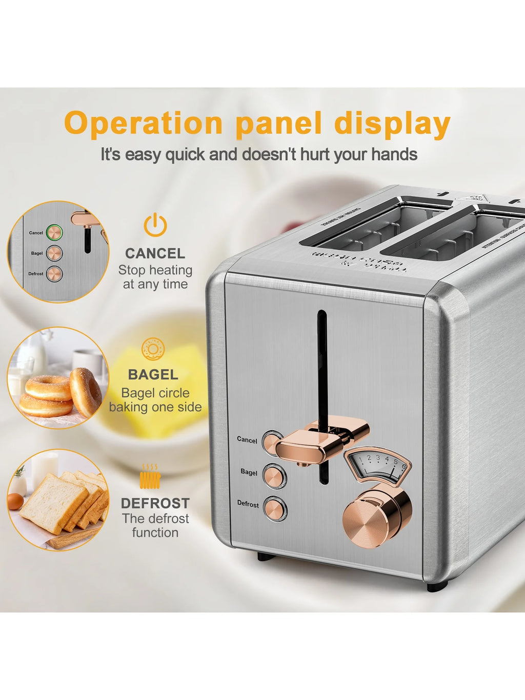Stainless Steel 2 Slice Toaster with Removable Crumb Tray G992