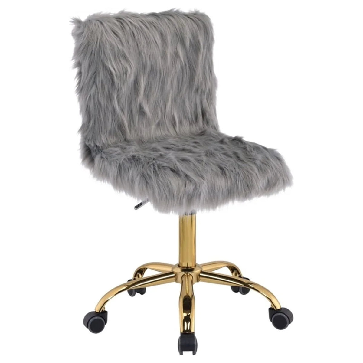 Gray Faux Fabric Swivel Office Chair V120024