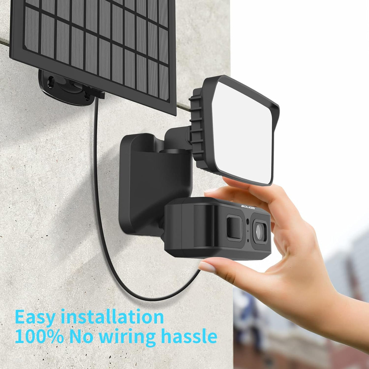 Wireless Solar Battery Powered Outdoor Security Camera with 2-Way Audio and IP66 Waterproof Q855