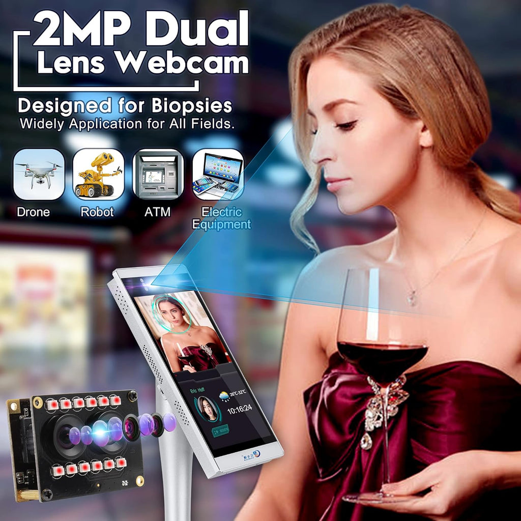 2mp FHD 1080P Dual Lens Webcam Module with IR Led Lights, Pack of 2 N385