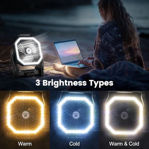 20000mAh Rechargeable Camping Fan with LED Lantern A505435