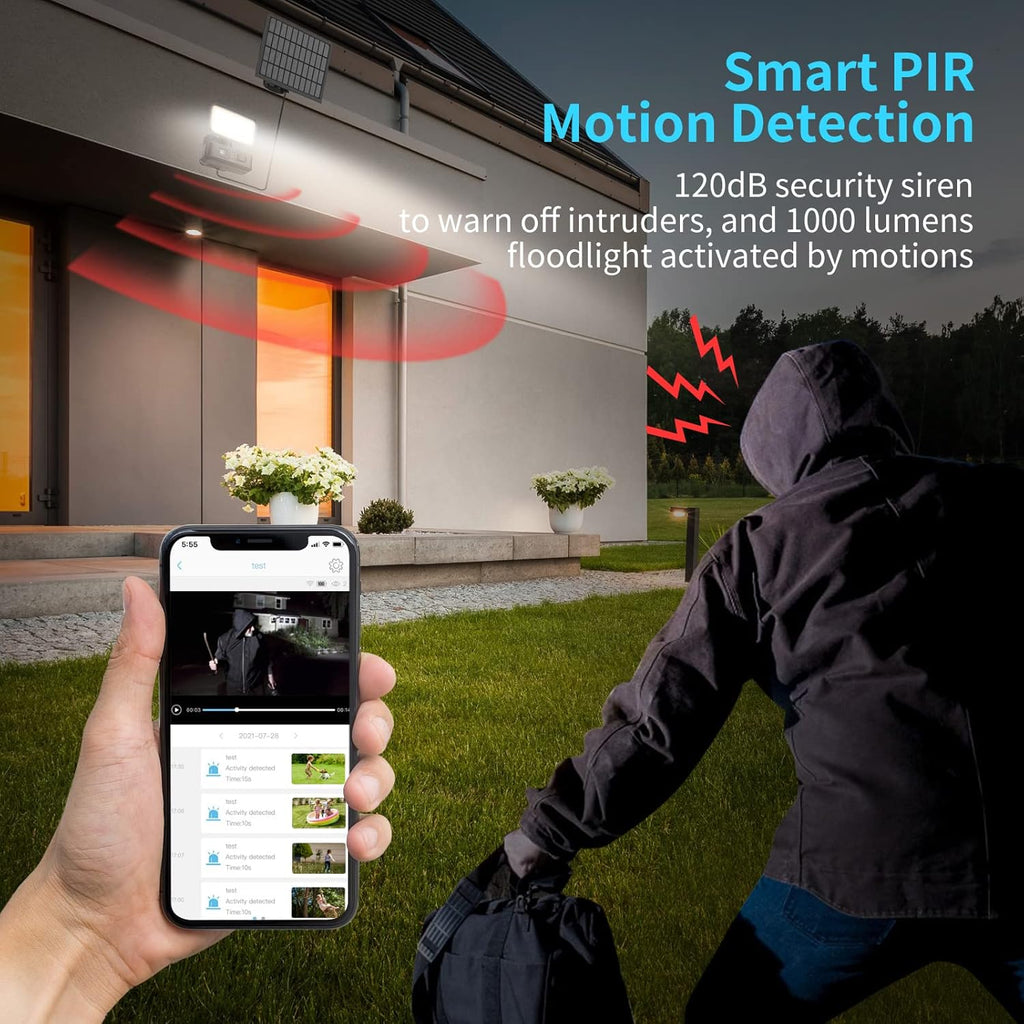 Wireless Solar Battery Powered Outdoor Security Camera with 2-Way Audio and IP66 Waterproof Q855