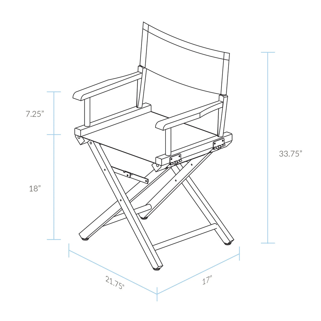 18" Director's Chair Natural Frame Gray Canvas D758