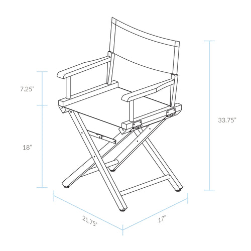 18" Director's Chair Natural Frame Gray Canvas D758