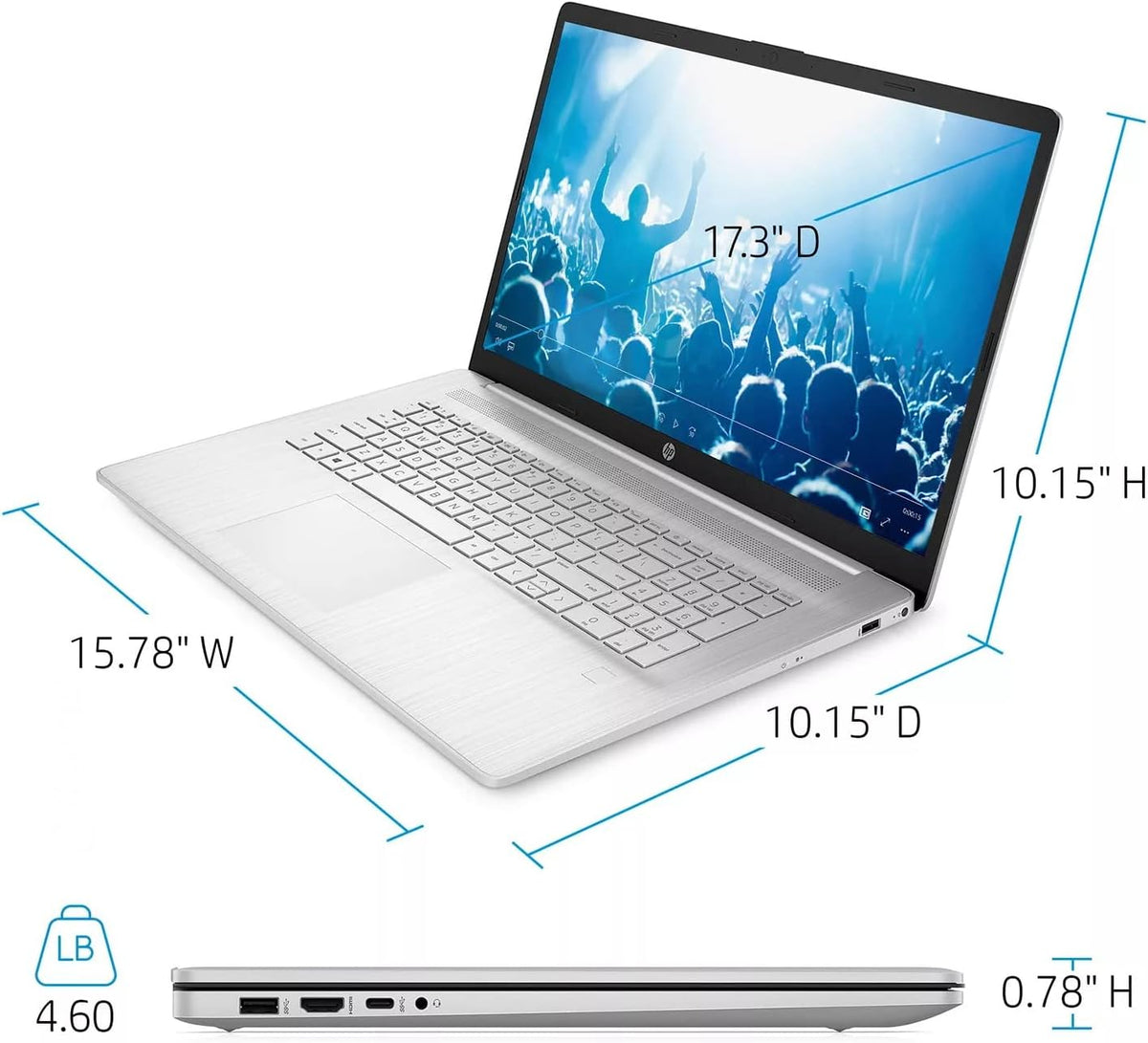 17.3" Full HD IPS Laptop with Intel Core i7, 8GB DDR4, 512GB SSD, Silver P1646