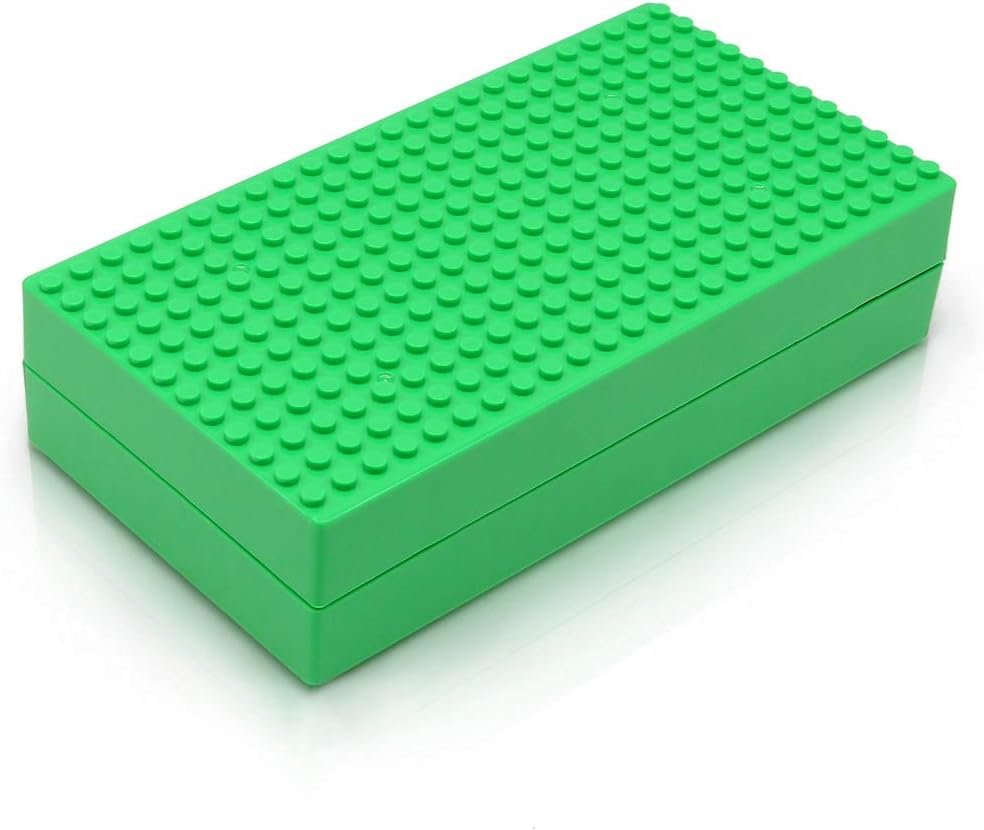 Green Portable Building Blocks Storage Box with Base Plate Q43058