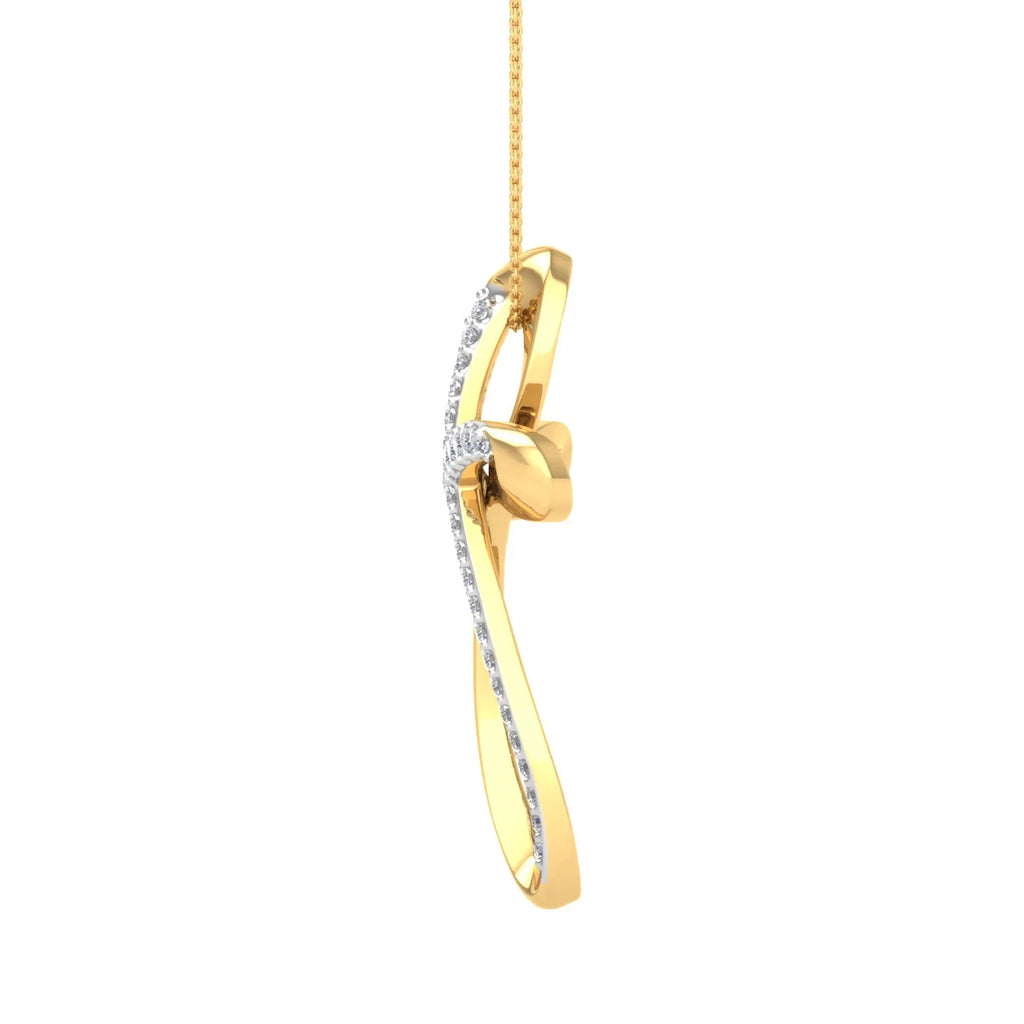 18K Yellow Gold over Sterling Silver Round Diamond Cross Pendant Necklace Y82759