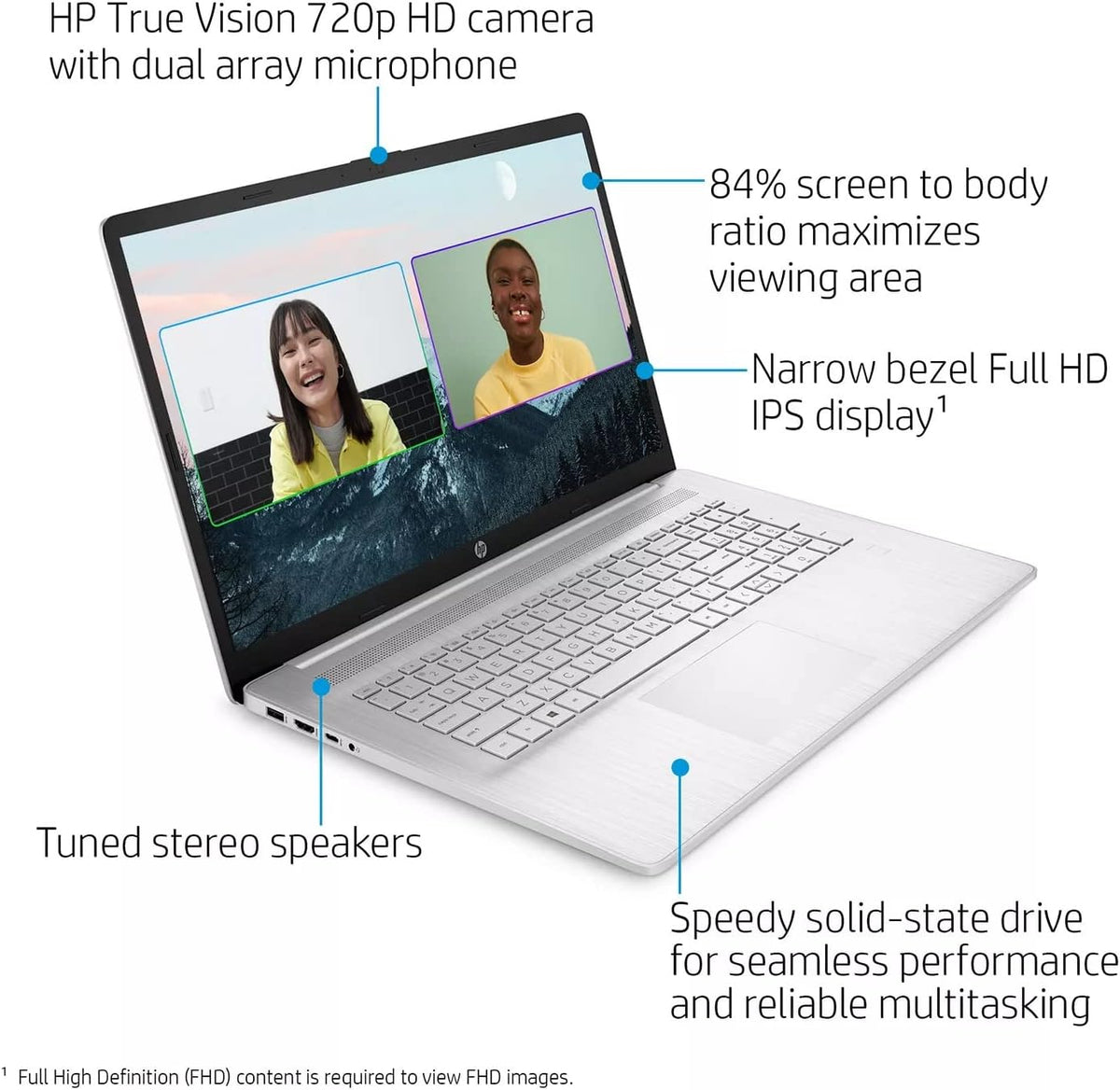 17.3" Full HD IPS Laptop with Intel Core i7, 8GB DDR4, 512GB SSD, Silver P1646