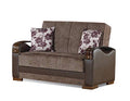 Brown Convertible Sofa Bed with Storage Space Includes 2 Pillows U660