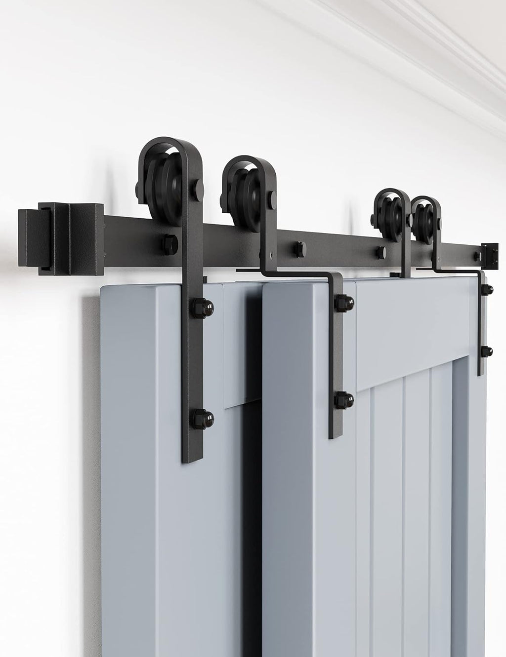6FT Single Track Bypass Barn Door Hardware Kit E471210