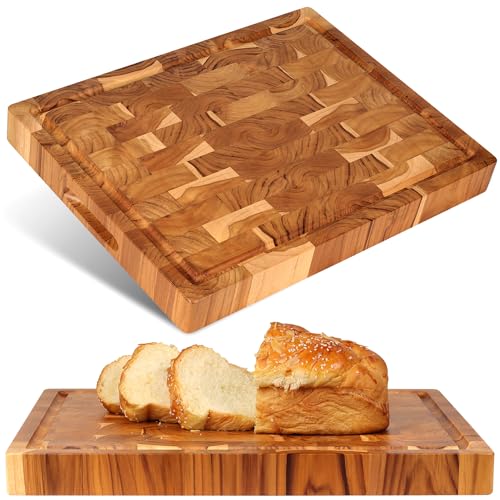 XL Acacia End Grain Wood Cutting Board (20x15x1.5in) I447726