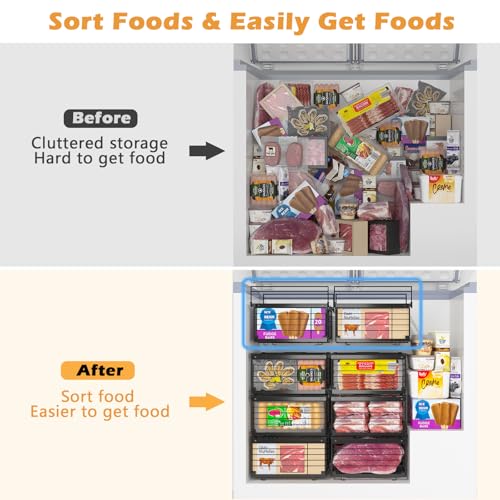 2 Pack Expandable Metal Freezer Baskets Black X662565