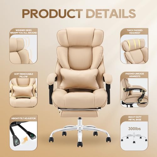 Big and Tall Heavy Duty Leather Office Chair Black N85016