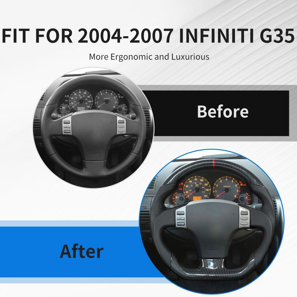 Carbon Fiber Perforated Leather Grip Steering Wheel V2262