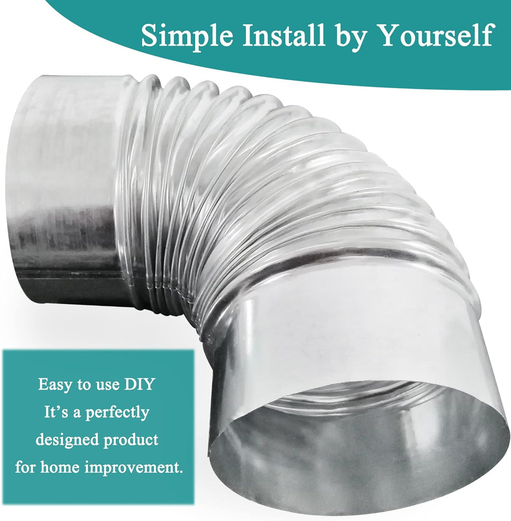 90 Degree Metal Elbow Connector, 4", Silver M488