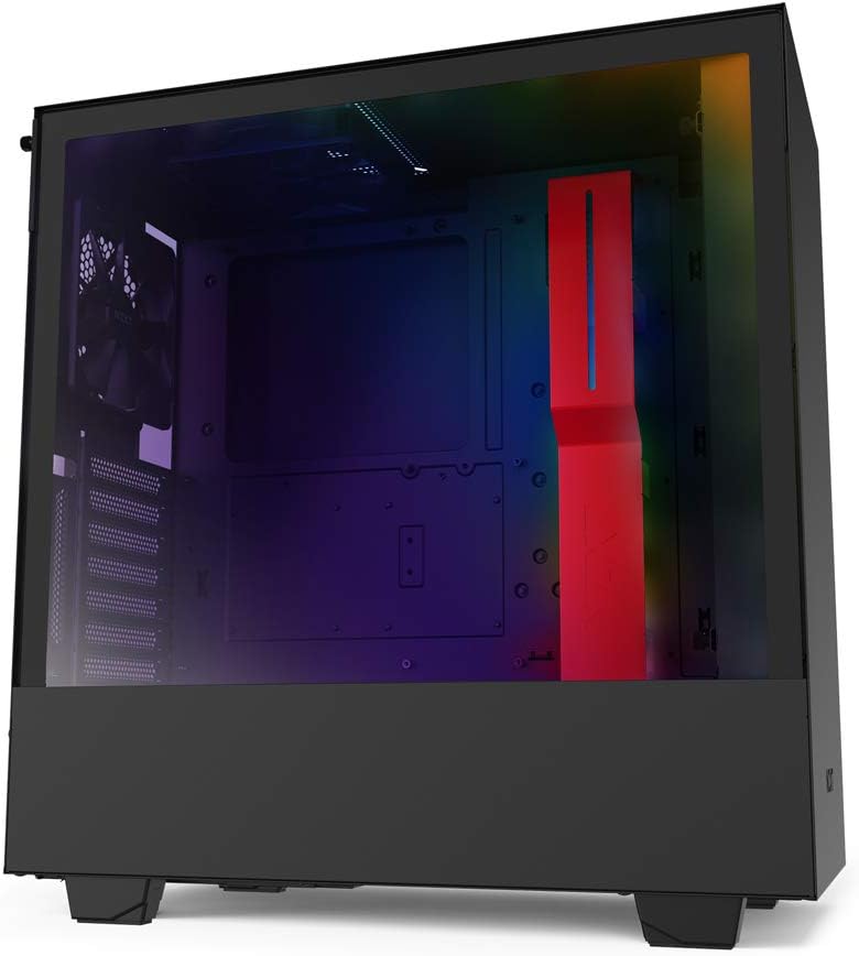 Compact ATX Mid-Tower PC Gaming Case with Tempered Glass Side Panel - Black/Red G5581
