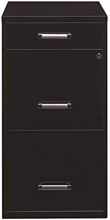 3 Drawer Metal File Organizer Cabinet in Black U97454