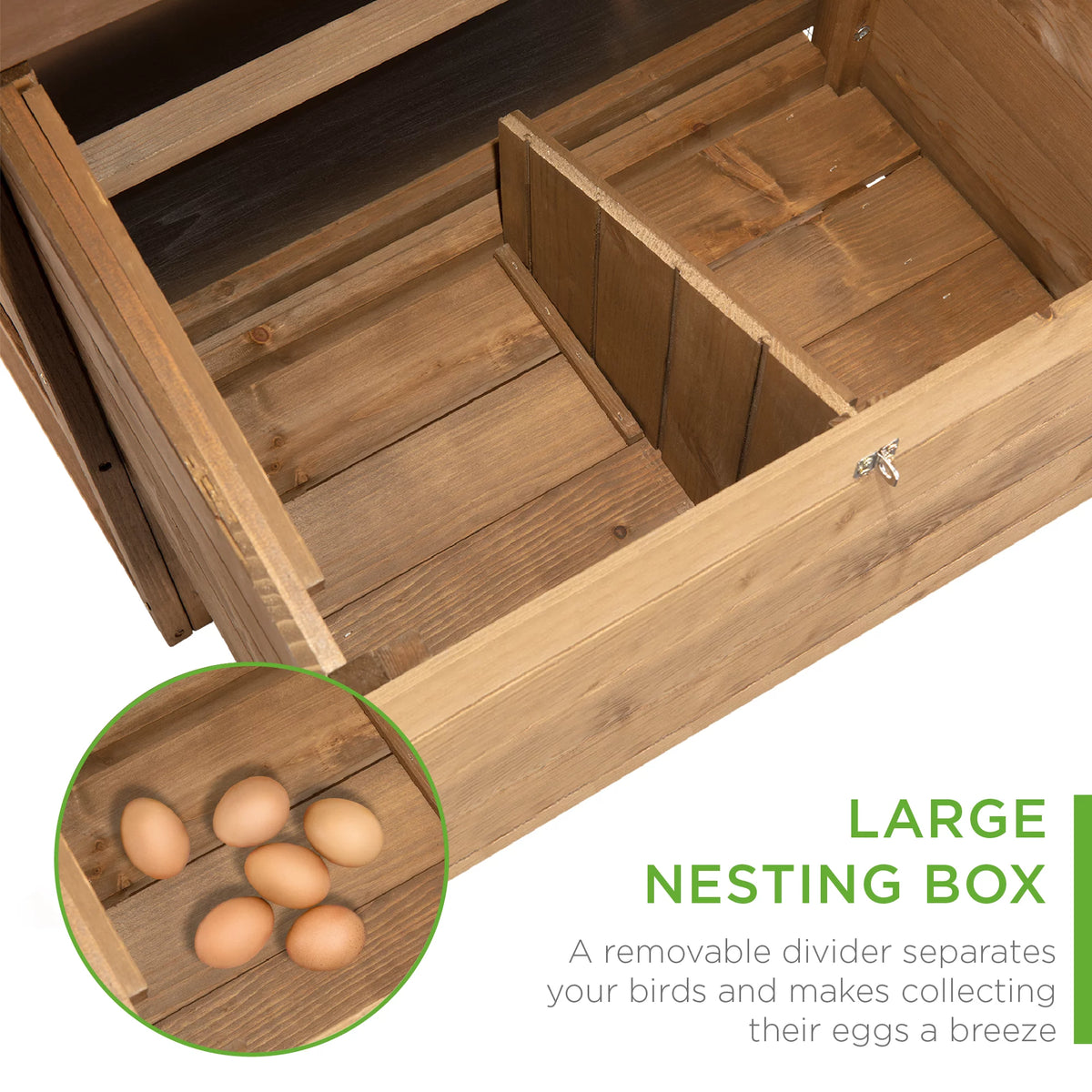 70in Mobile Fir Wood Chicken Coop with Wheels V17675