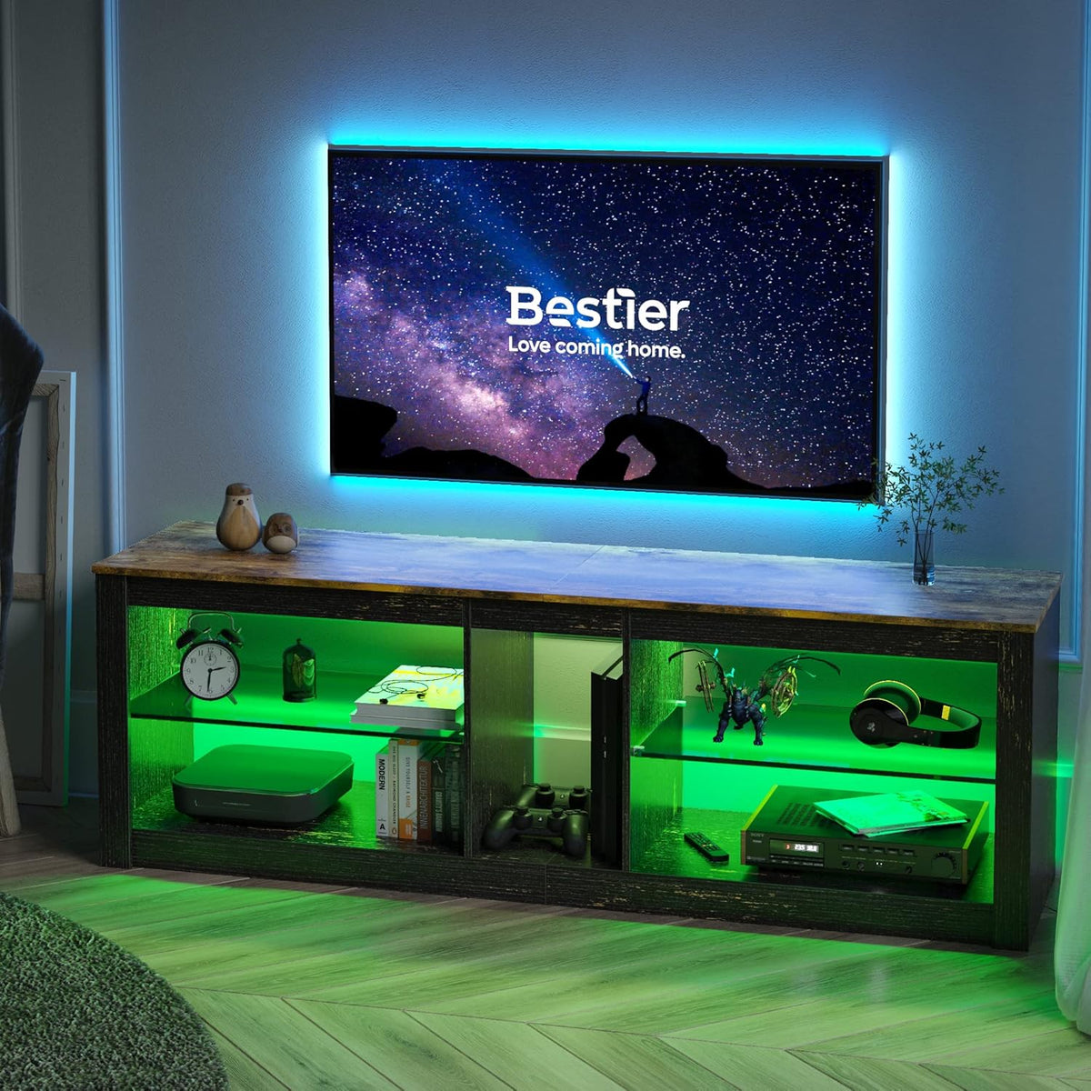 Rustic Brown 42 Inch TV Stand with LED B92753