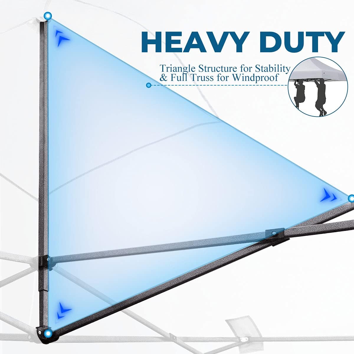 10'x10' Heavy Duty Pop Up Canopy Tent with Roller Bag - White L223654