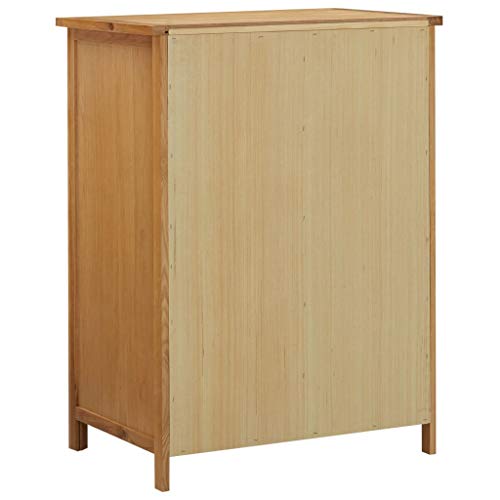 Solid Oak Wood Wardrobe with Hanging Rail and Drawers Q715