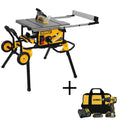 15 Amp Corded 10 in. Job Site Table Saw with Rolling Stand and Drill Driver Kit S840