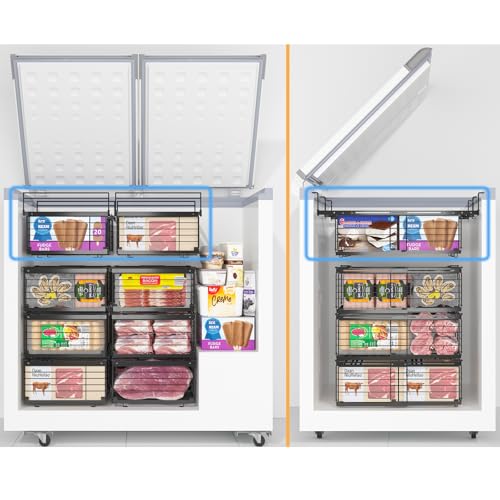 2 Pack Expandable Metal Freezer Baskets Black X662565