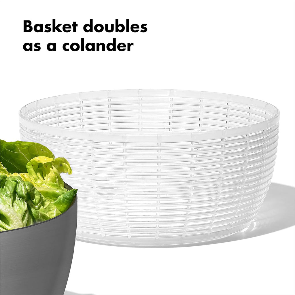 6.34 Qt Stainless Steel Salad Spinner J842945