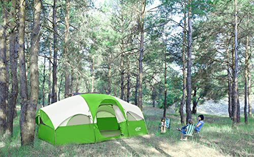 8 Person Weather Resistant Camping Tent with Carry Bag N586402