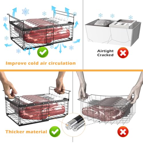 2 Pack Expandable Metal Freezer Baskets Black X662565
