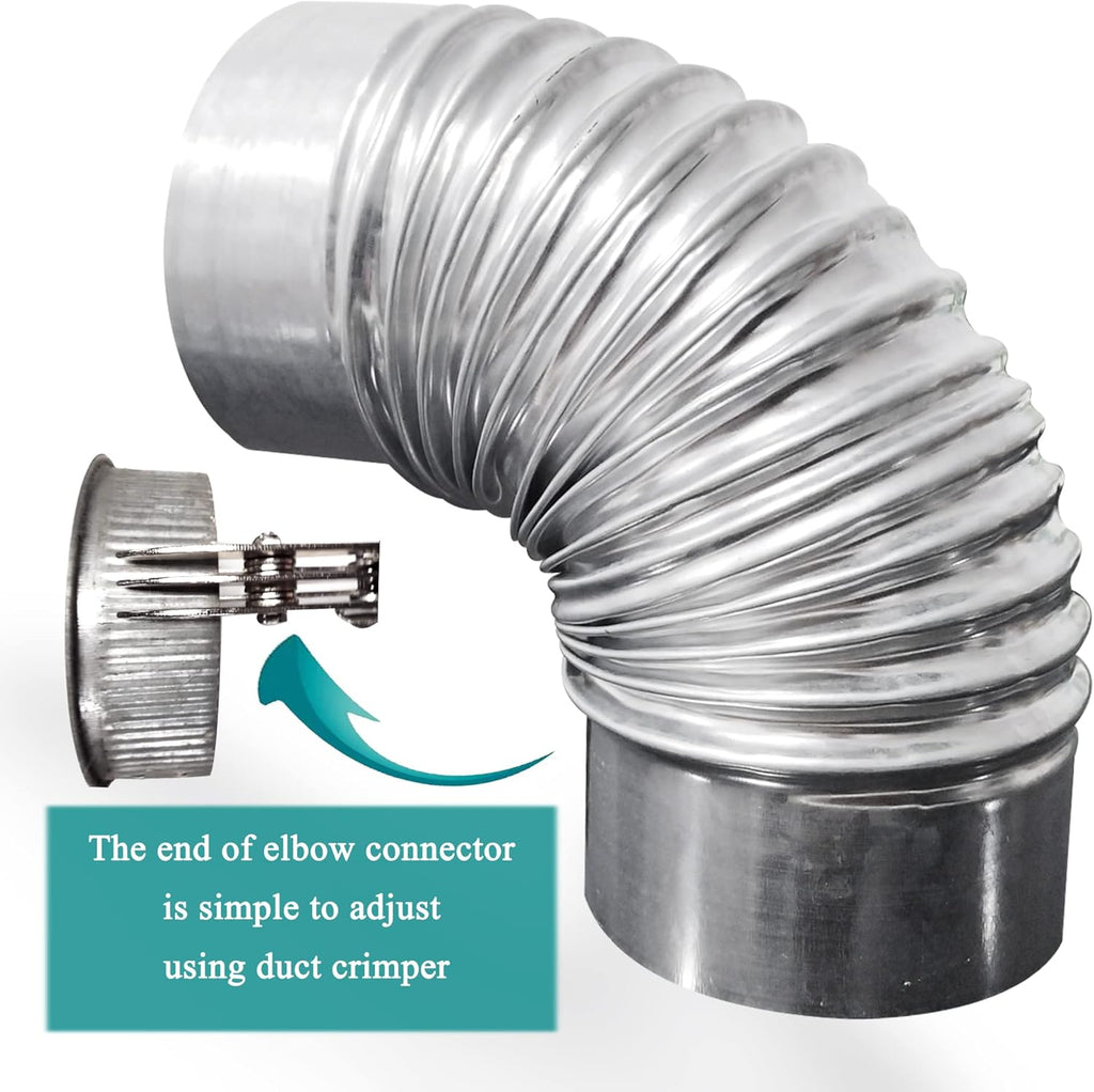 90 Degree Metal Elbow Connector, 4", Silver M488