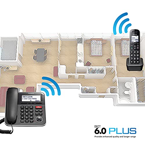 2 Handset Corded/Cordless Phone System with Answering Machine V3672