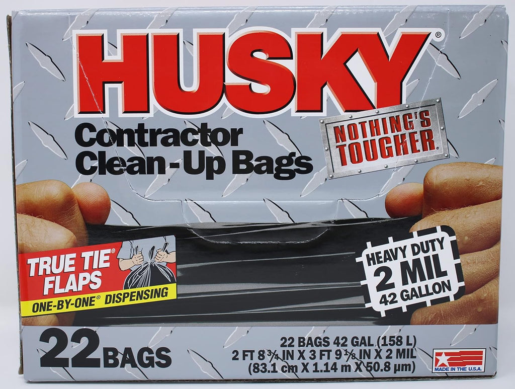 Heavy Duty Contractor Clean-Up Bag, Poly, 42 gal, Black N264