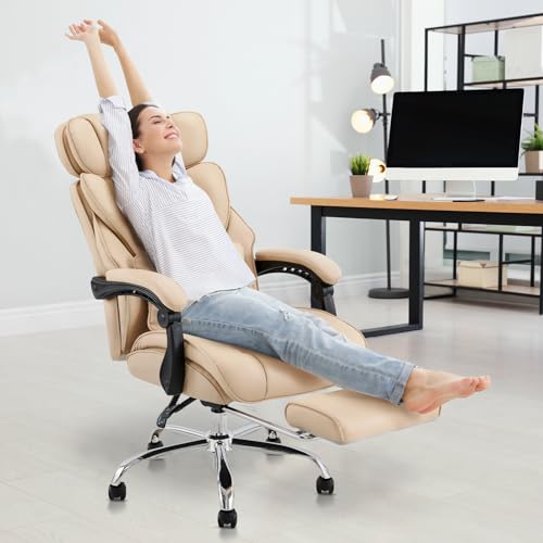 Big and Tall Heavy Duty Leather Office Chair Black N85016
