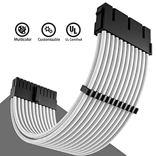 Black 5-Cable-Set 24Pin ATX CPU PCIE Cable Extension Kit E903802